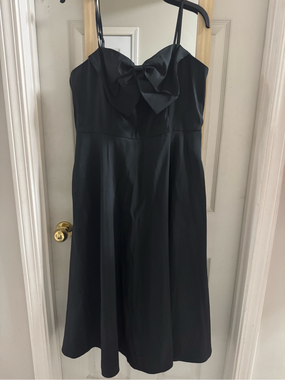 a new day Black Bow-Front Spaghetti Strap Midi Dress NWOT